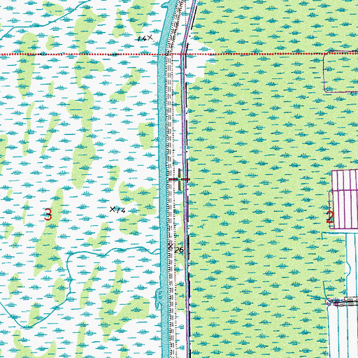 Topographic Map of Levee Number 40, FL