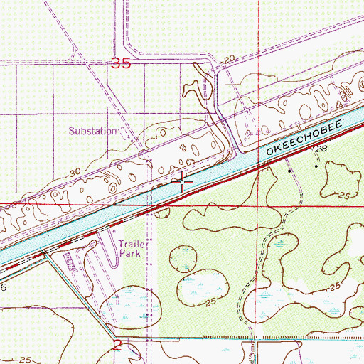 Topographic Map of Saint Lucie Canal, FL