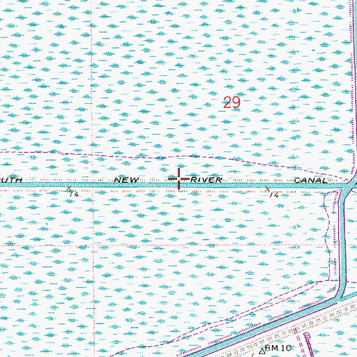 Topographic Map of South New River Canal, FL