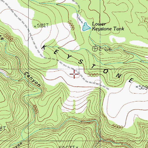 Topographic Map of Keystone Ridge, AZ
