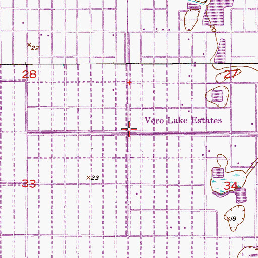 Topographic Map of Vero Lake Estates, FL