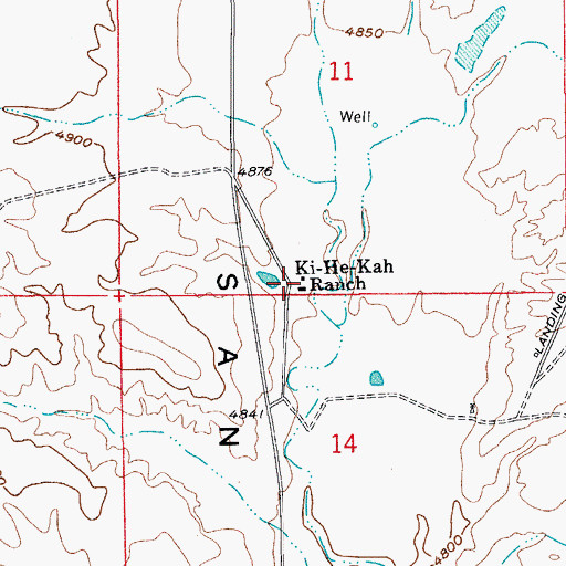 Topographic Map of Ki-He-Kah Ranch, AZ