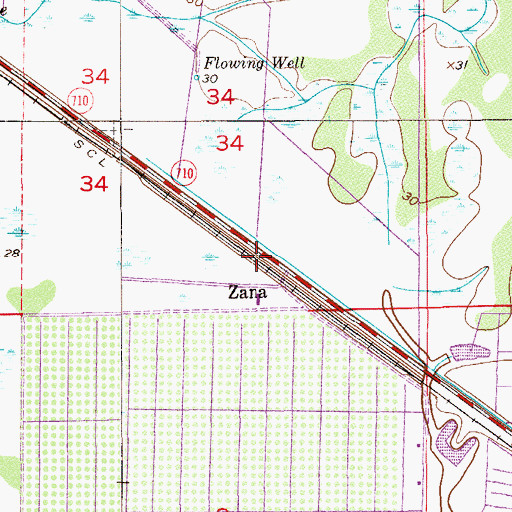 Topographic Map of Zana, FL