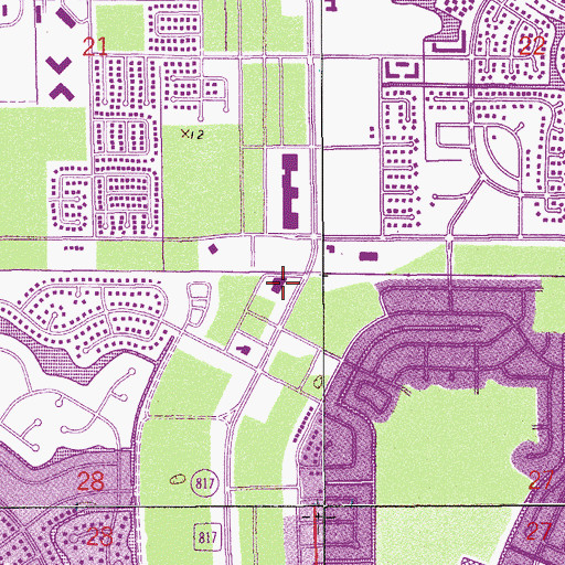 Topographic Map of Coral Springs Mall, FL