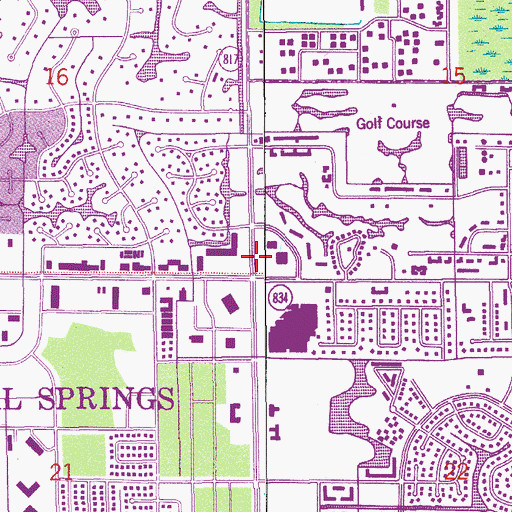 Topographic Map of Village Green Shopping Center, FL