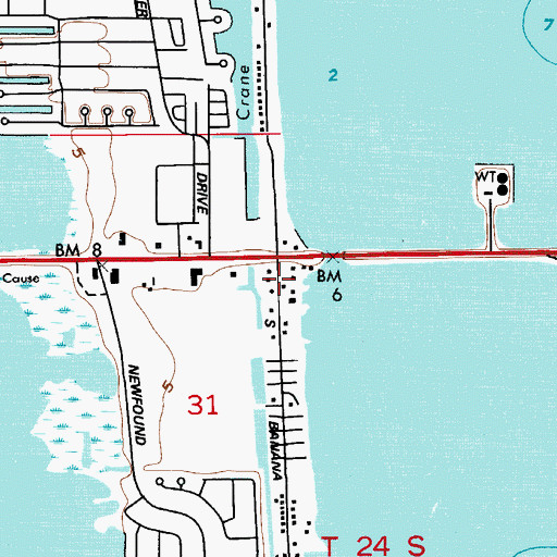 Topographic Map of Newfound Harbor Plaza, FL