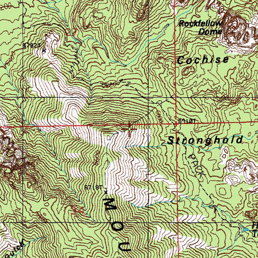 Topographic Map of Cochise Stronghold, AZ