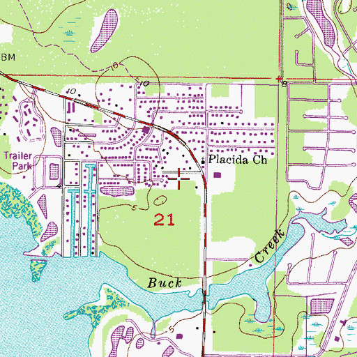 Topographic Map of L A Ainger Junior High School, FL
