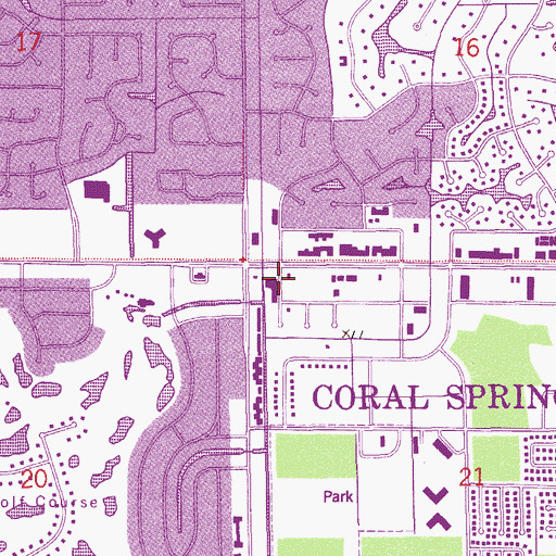 Topographic Map of Coral Springs Country Day School, FL