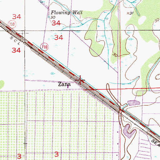 Topographic Map of Steel Station Railroad Station, FL