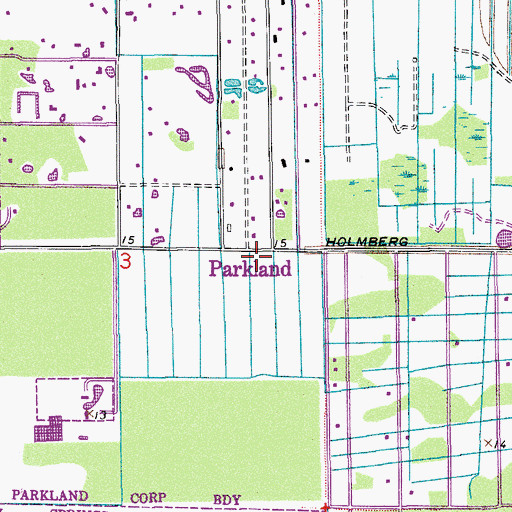 Topographic Map of Parkland, FL