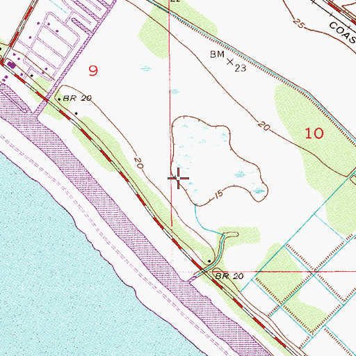 Topographic Map of Up the Grove Beach, FL