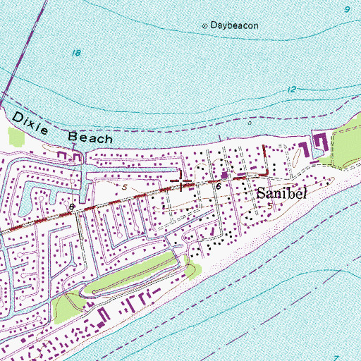 Topographic Map of Sanibel Community Church, FL
