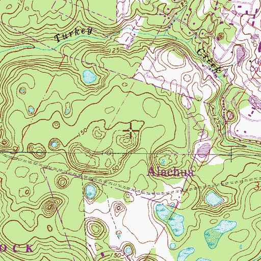 Topographic Map of Alachua, FL
