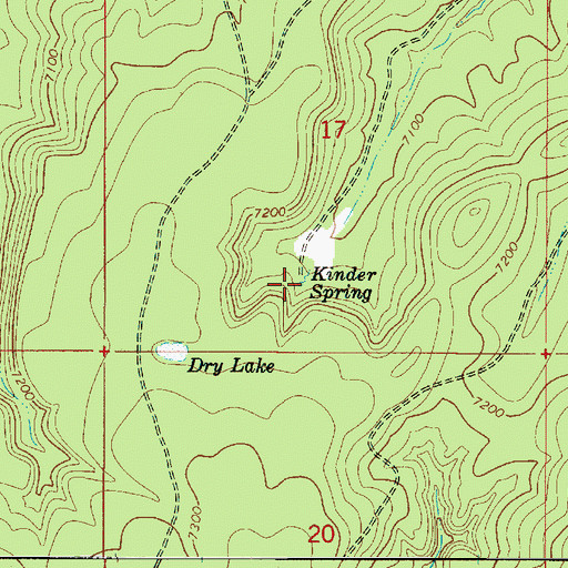Topographic Map of Kinder Spring, AZ