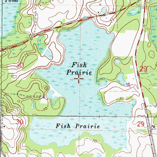 Topographic Map of Fish Prairie, FL