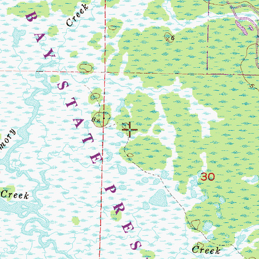 Topographic Map of Waccasassa Bay Preserve State Park, FL