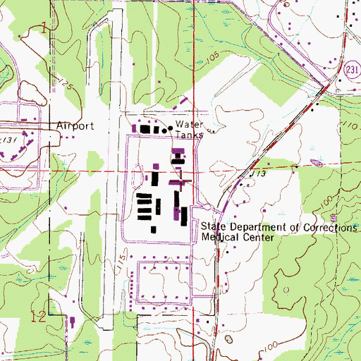 Topographic Map of Florida Department of Corrections Reception and Medical Center - Main, FL
