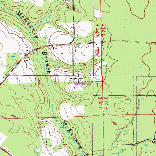 Topographic Map of McKinney Church, FL