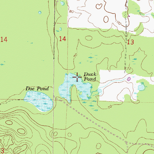 Topographic Map of Duck Pond, FL