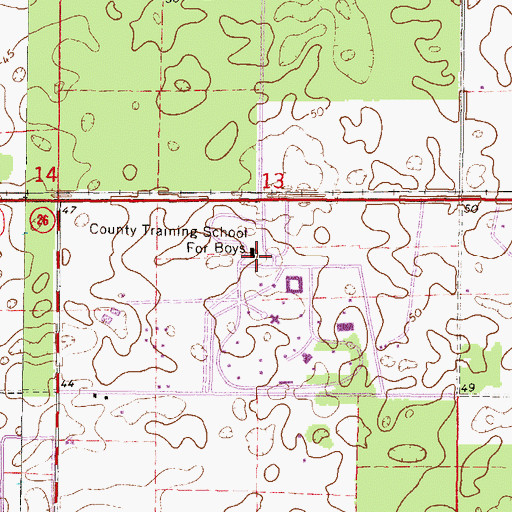 Topographic Map of Lancaster Correctional Institution, FL