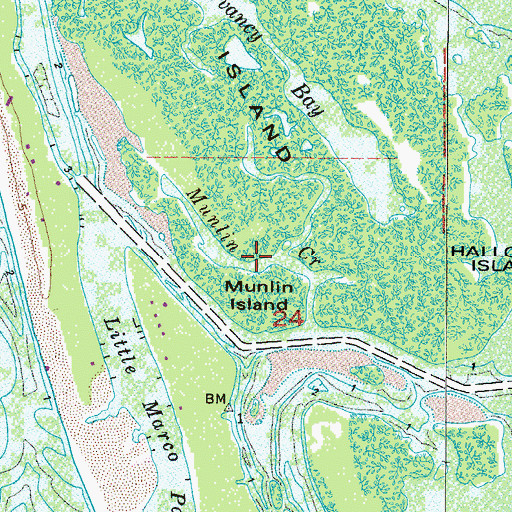 Topographic Map of Munlin Creek, FL