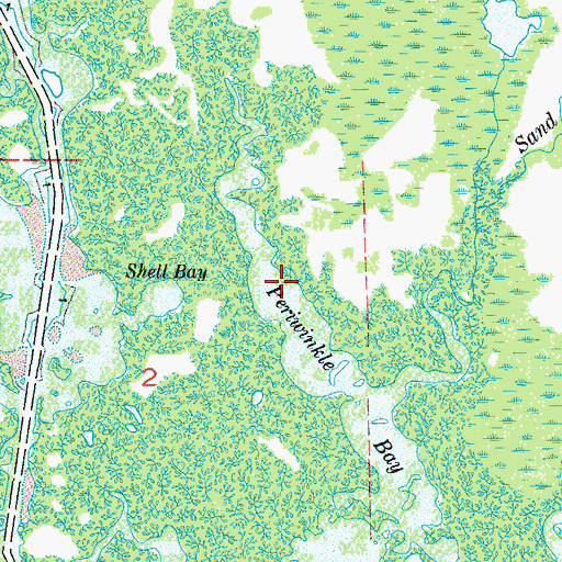 Topographic Map of Periwinkle Bay, FL
