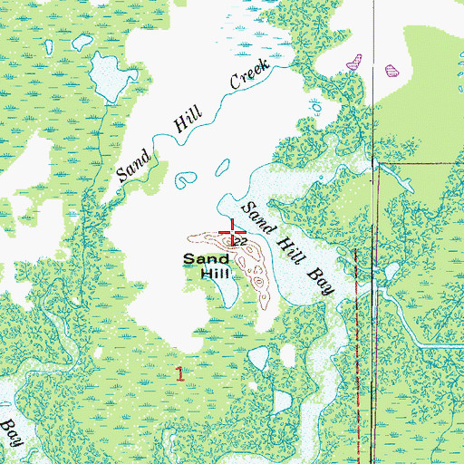 Topographic Map of Sand Hill, FL