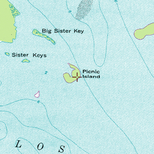 Topographic Map of Picnic Island, FL