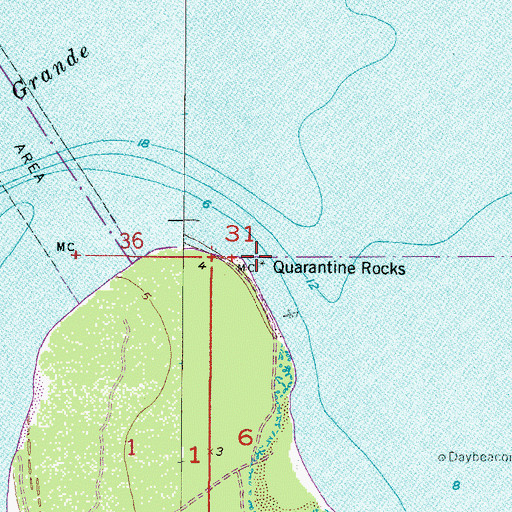Topographic Map of Quarantine Rocks, FL