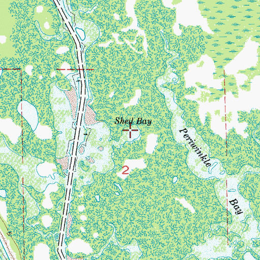 Topographic Map of Shell Bay, FL