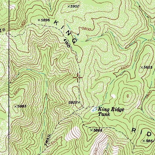 Topographic Map of King Ridge, AZ