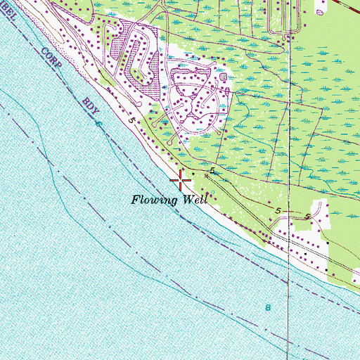 Topographic Map of Sanibel Rocks, FL