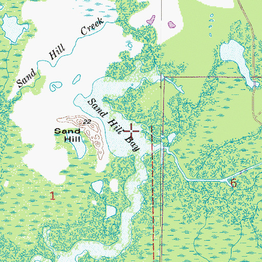 Topographic Map of Sand Hill Bay, FL