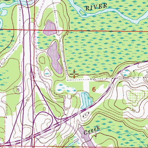 Topographic Map of Tampa Bypass Canal, FL