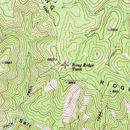 Topographic Map of King Ridge Tank, AZ