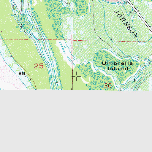 Topographic Map of Cannon Island, FL