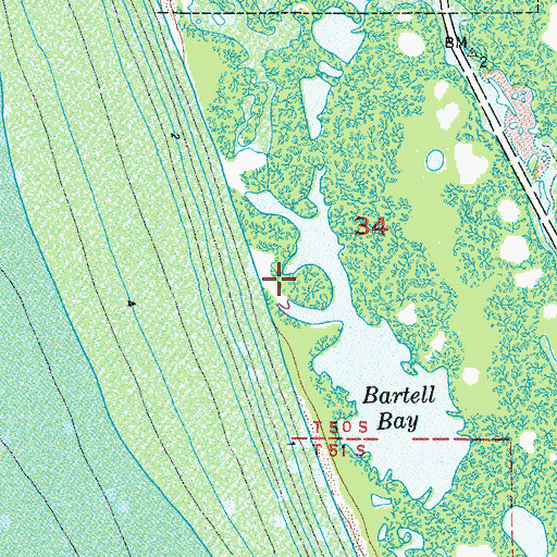 Topographic Map of Johns Pass, FL