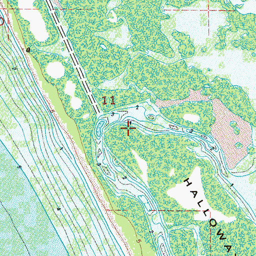 Topographic Map of Halloway Island, FL