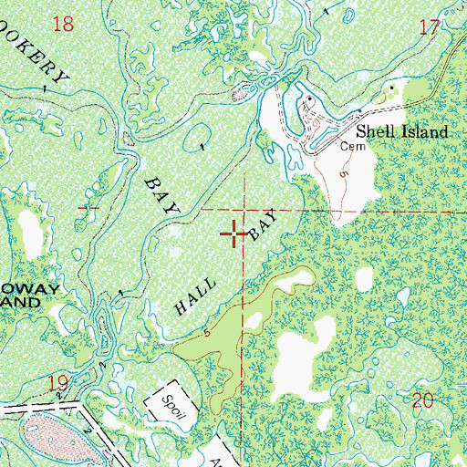 Topographic Map of Hall Bay, FL