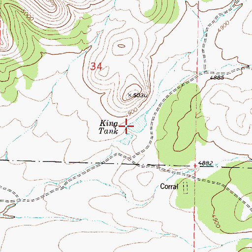 Topographic Map of King Tanks, AZ