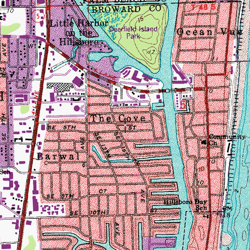 Topographic Map of The Cove, FL