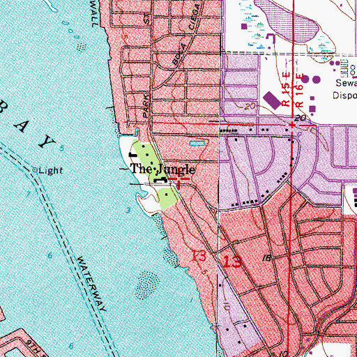 Topographic Map of The Jungle, FL