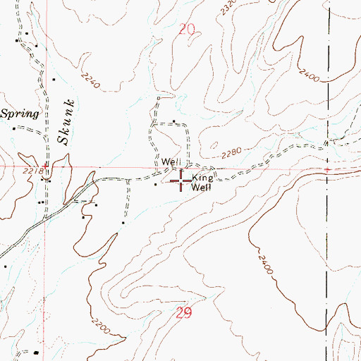 Topographic Map of King Well, AZ