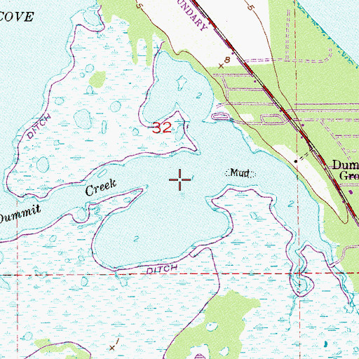 Topographic Map of Dummit Creek, FL