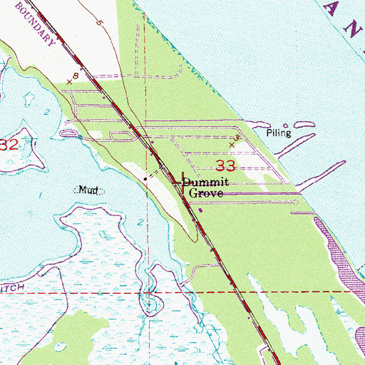 Topographic Map of Dummit Grove, FL