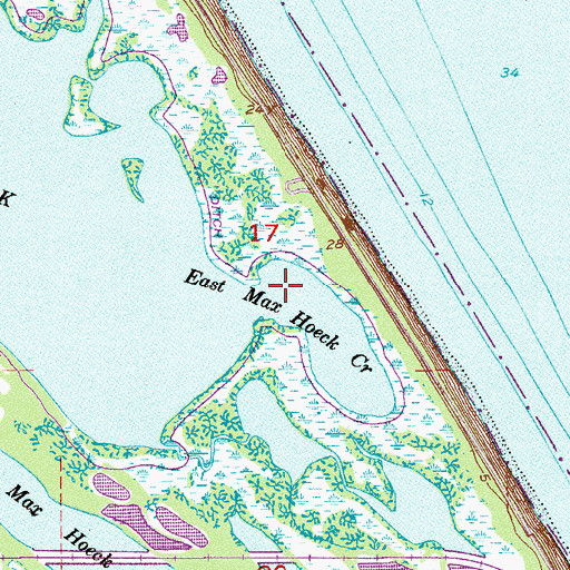 Topographic Map of East Max Hoeck Creek, FL