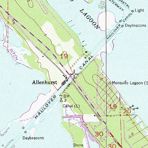 Topographic Map of Haulover Canal, FL