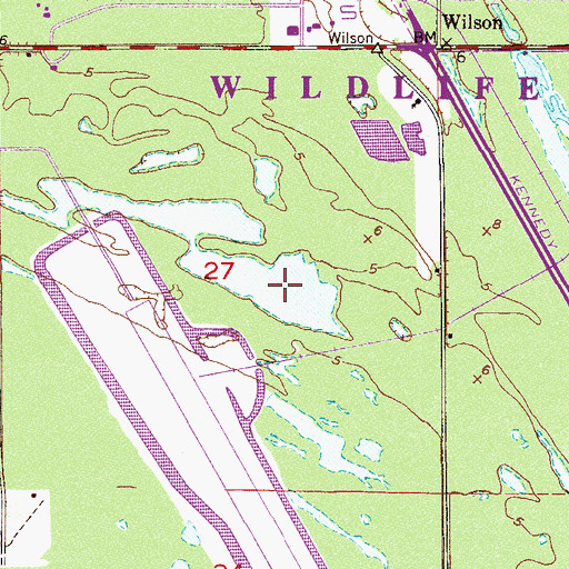 Topographic Map of John F Kennedy Space Center, FL