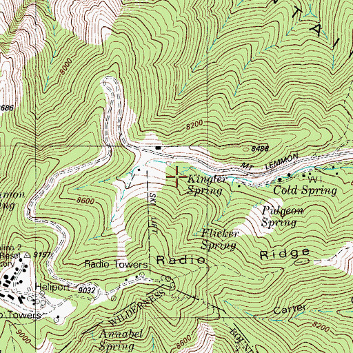 Topographic Map of Kinglet Spring, AZ